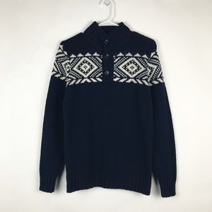 WoolOvers Navy Lambswool Jumper Sweater Small
